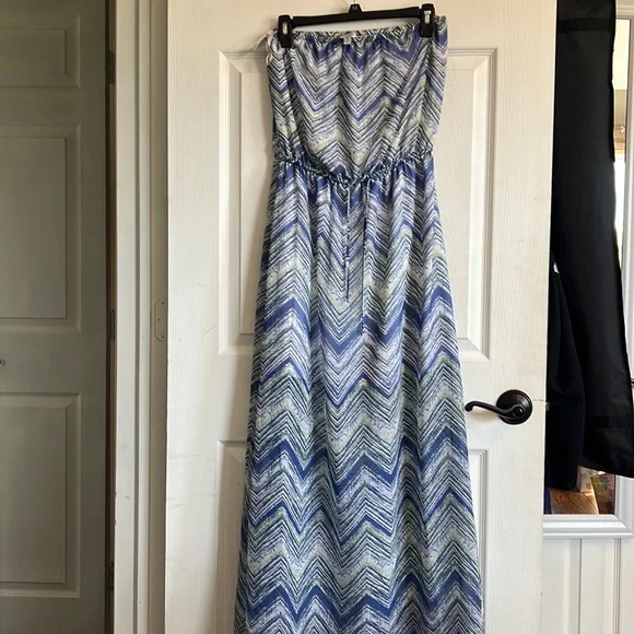 guess blue maxi dress Embroidered Maxi Dress